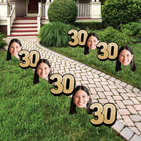 Custom Face Yard Signs - 30th Birthday - 10 Pc