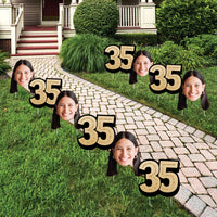 Custom Face Yard Signs - 35th Birthday - 10 Pc