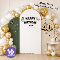 Custom Text 40th Birthday Backdrop Decals