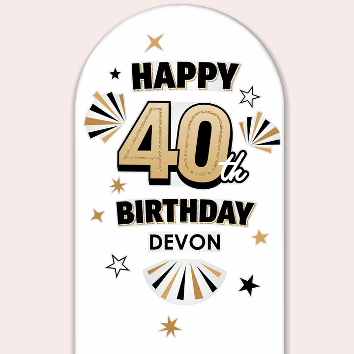 Custom Text 40th Birthday Backdrop Decals