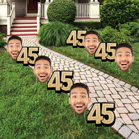 Custom Face Yard Signs - 45th Birthday - 10 Pc