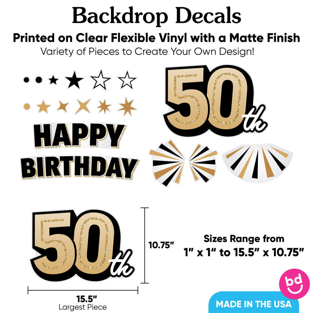 50th Birthday Backdrop Decals