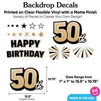 50th Birthday Backdrop Decals