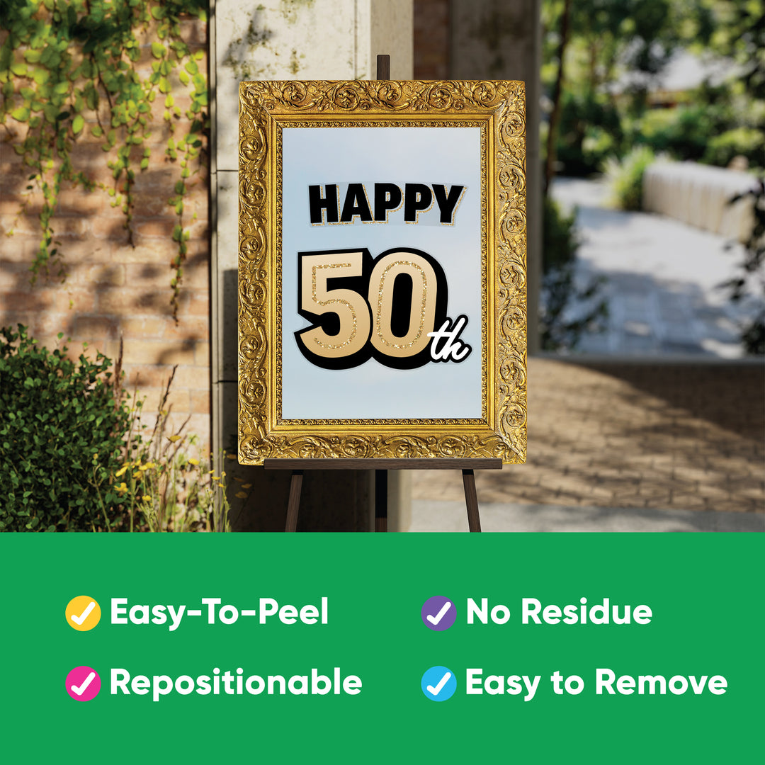 50th Birthday Backdrop Decals