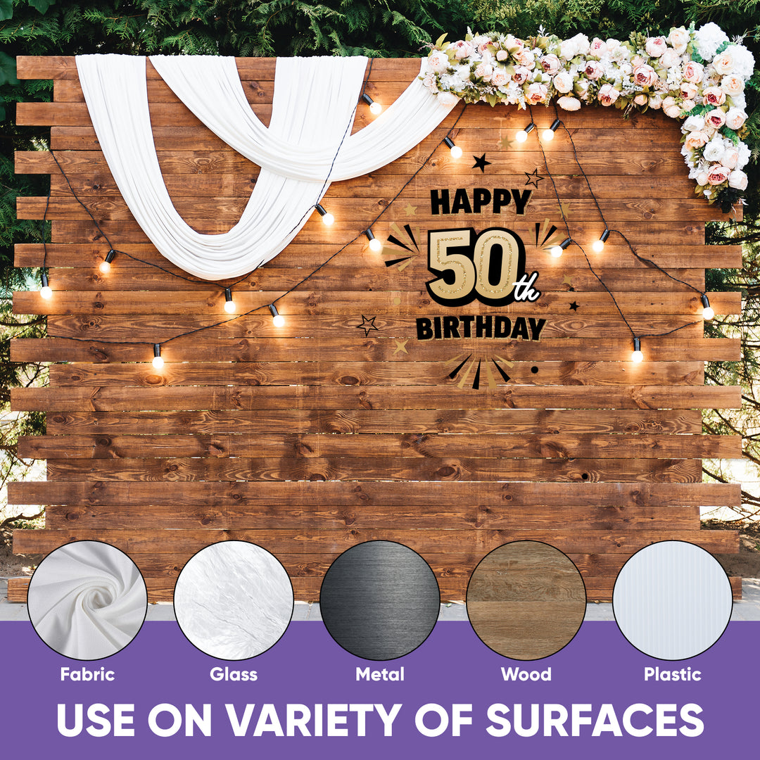 50th Birthday Backdrop Decals