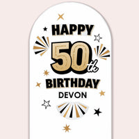 Custom Text 50th Birthday Backdrop Decals