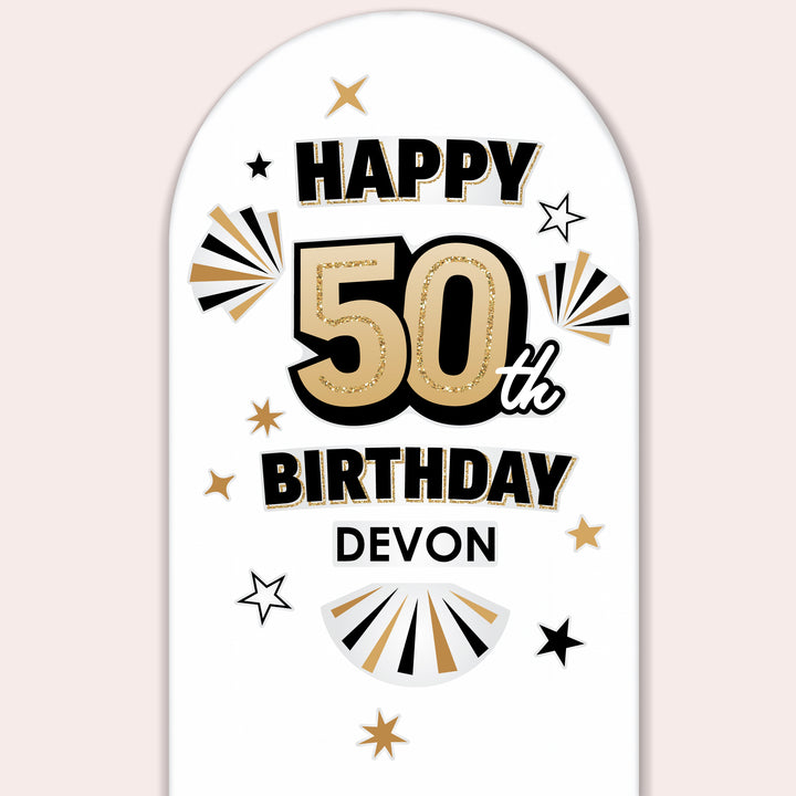 Custom Text 50th Birthday Backdrop Decals