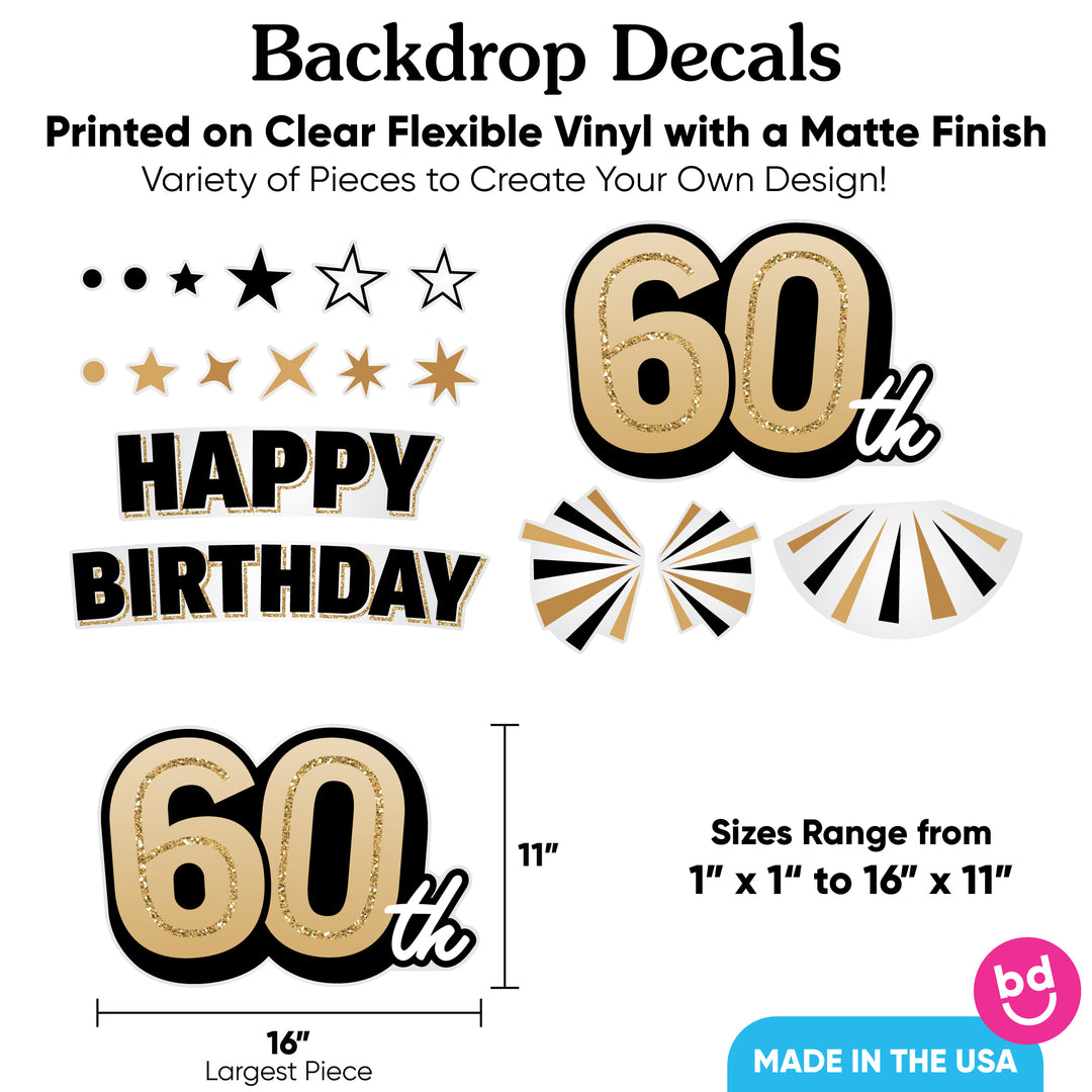 60th Birthday Backdrop Decals