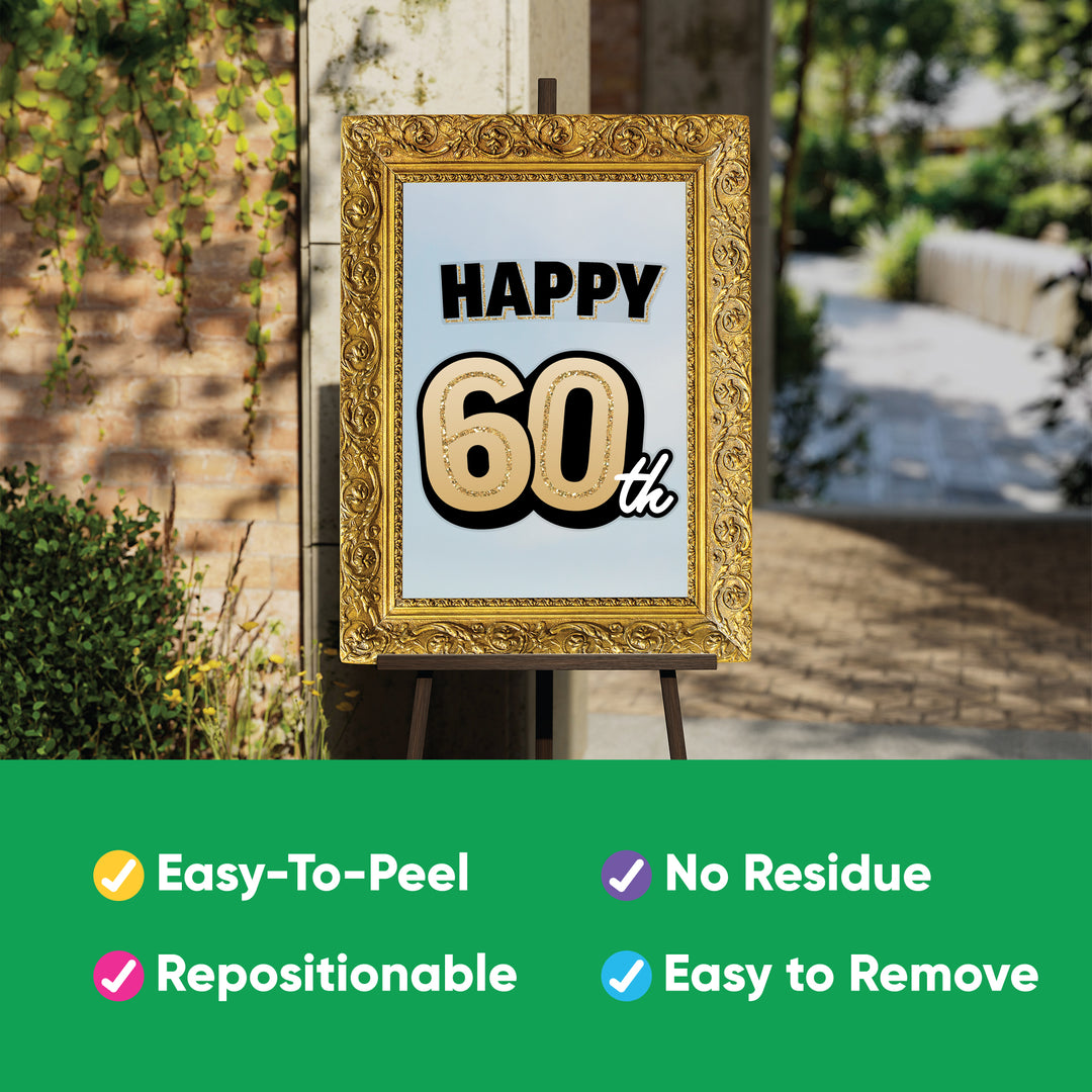 60th Birthday Backdrop Decals