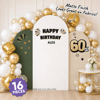 Custom Text 60th Birthday Backdrop Decals