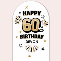 Custom Text 60th Birthday Backdrop Decals