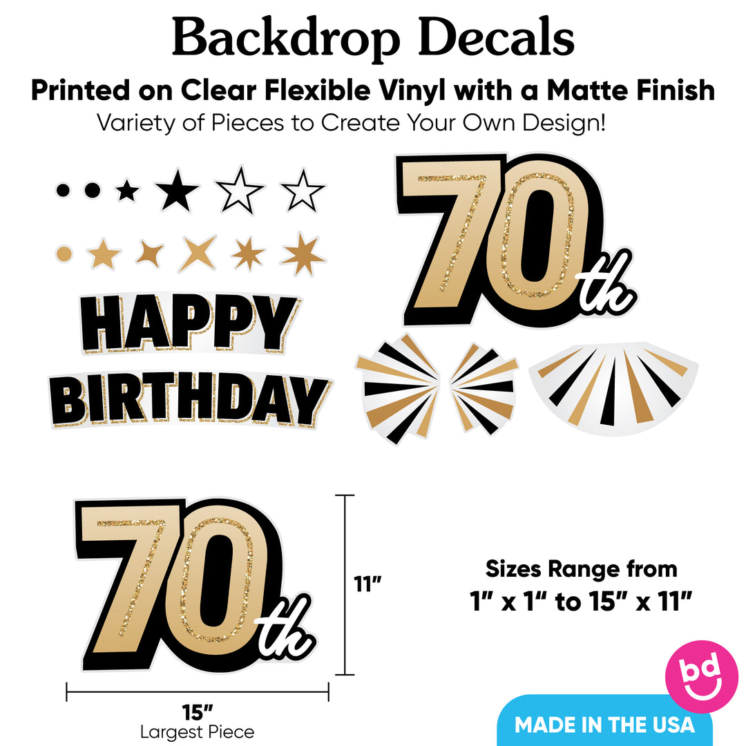 70th Birthday Backdrop Decals