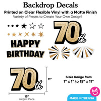 70th Birthday Backdrop Decals
