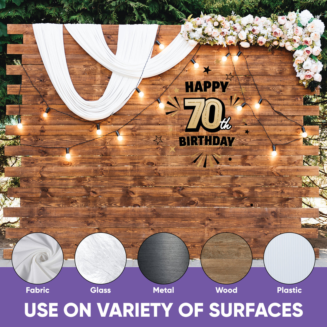 70th Birthday Backdrop Decals