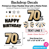 Custom Text 70th Birthday Backdrop Decals