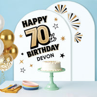 Custom Text 70th Birthday Backdrop Decals