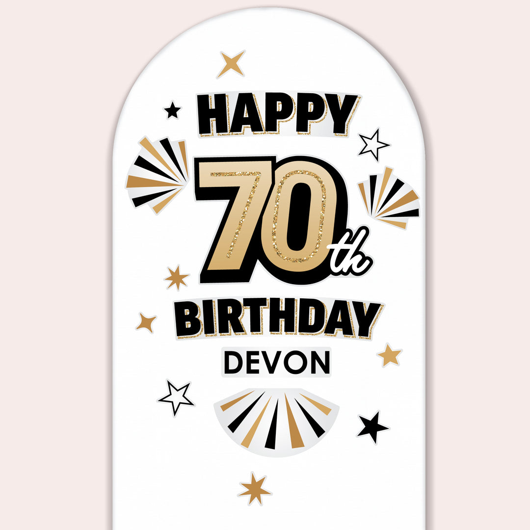 Custom Text 70th Birthday Backdrop Decals