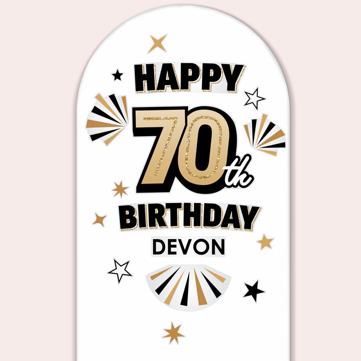 Custom Text 70th Birthday Backdrop Decals