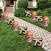 Custom Face Yard Signs - 75th Birthday - 10 Pc