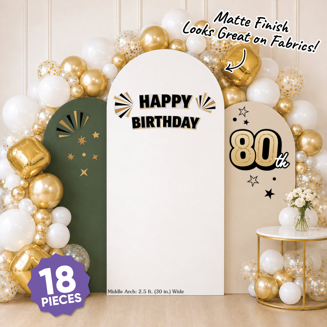 80th Birthday Backdrop Decals