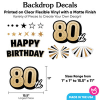 80th Birthday Backdrop Decals
