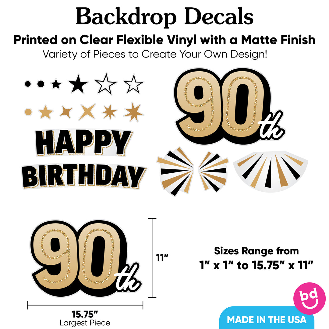 90th Birthday Backdrop Decals