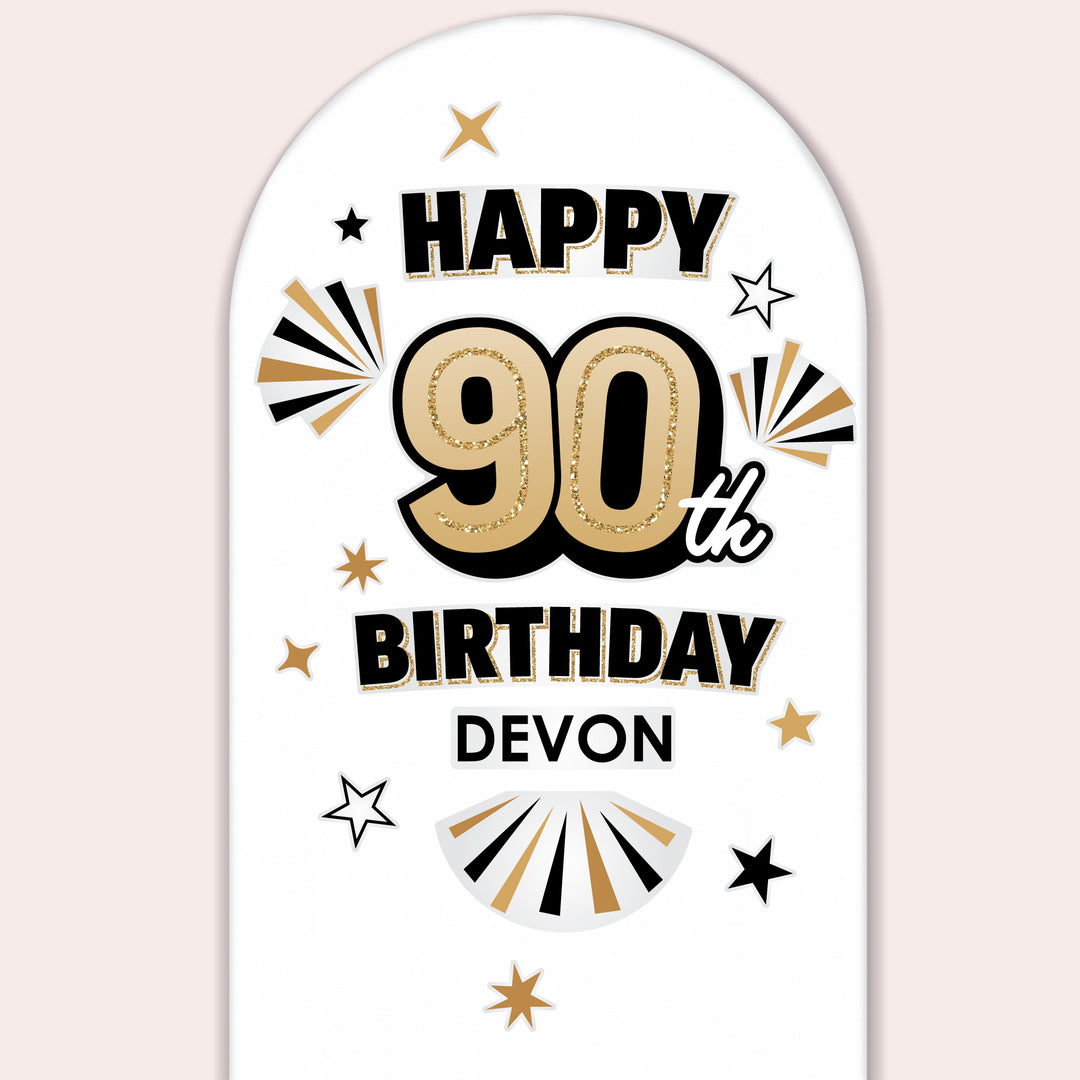 Custom Text 90th Birthday Backdrop Decals
