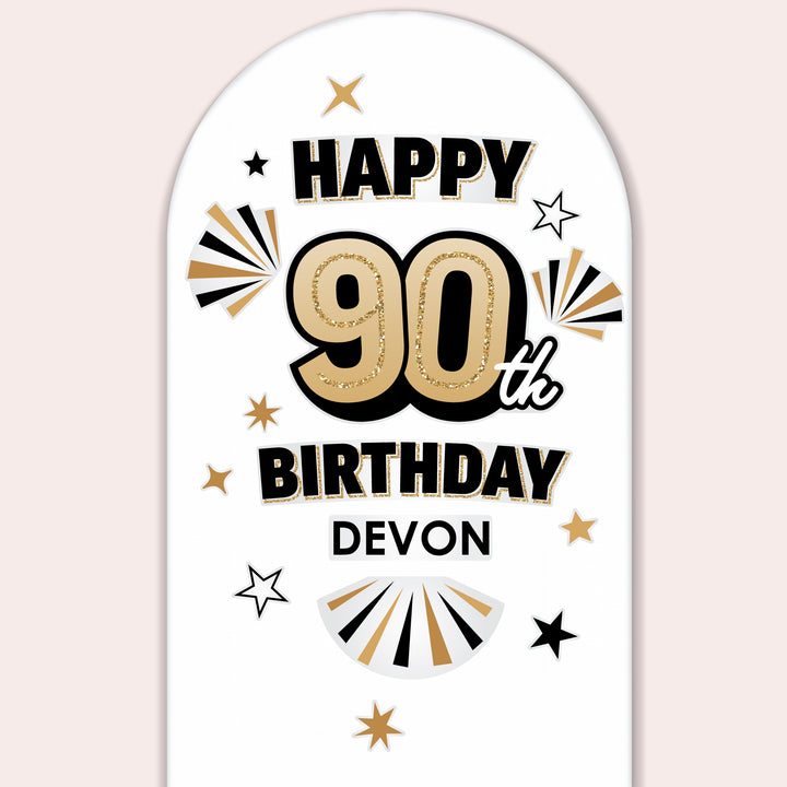 Custom Text 90th Birthday Backdrop Decals