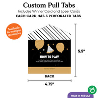 Custom Face Black & Gold Birthday Pull Tab Game