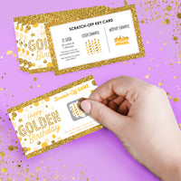 Golden Birthday - Happy Birthday Party Game Scratch Off Cards - 22 Count