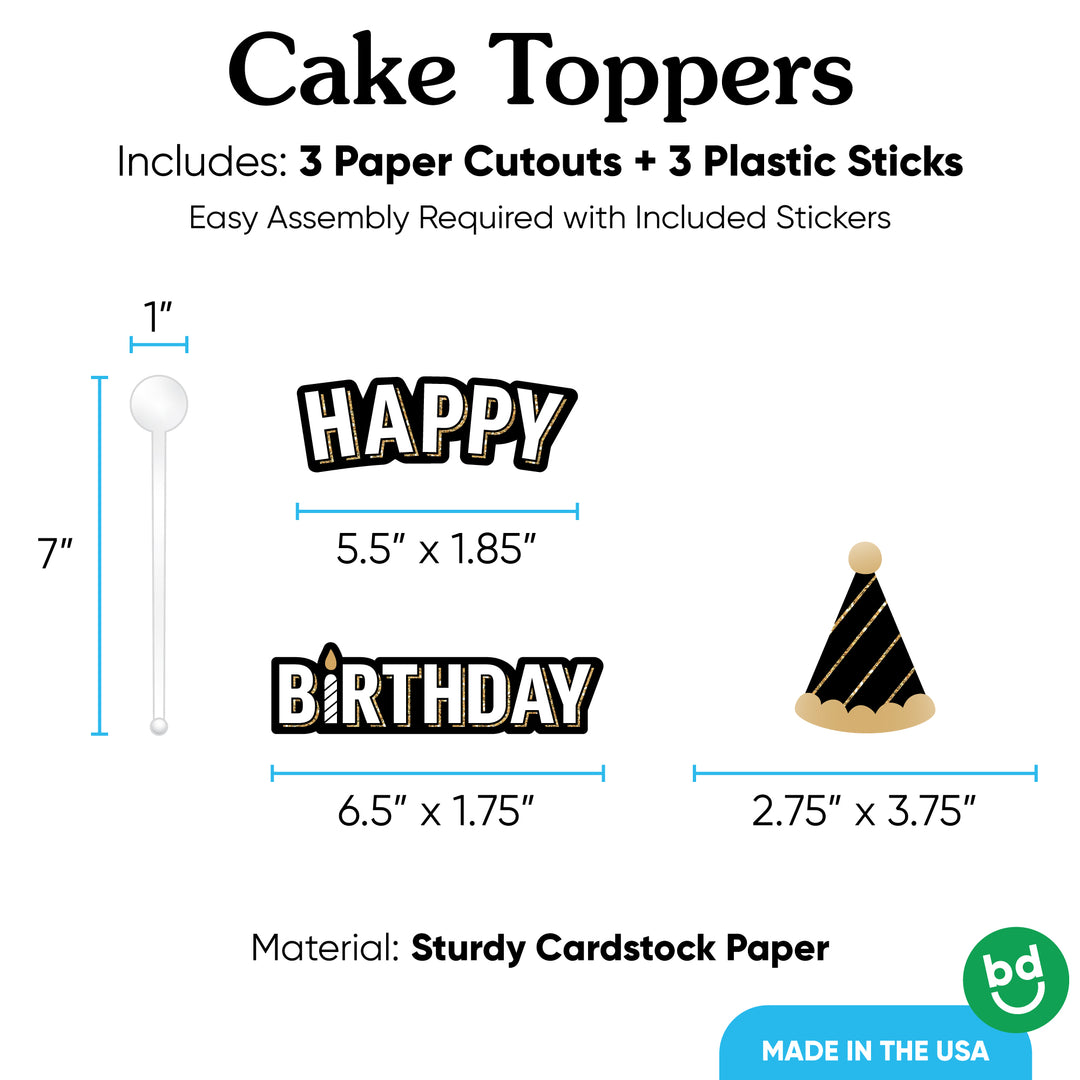 Happy Birthday topper front design close-up