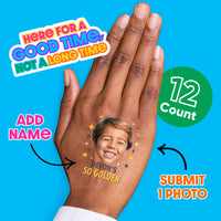 Custom Golden Birthday Temporary Tattoos - 12 Ct