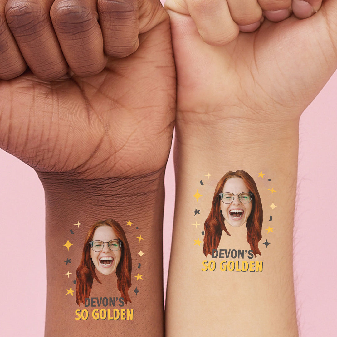 Custom Golden Birthday Temporary Tattoos - 12 Ct