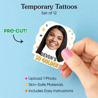 Custom Golden Birthday Temporary Tattoos - 12 Ct