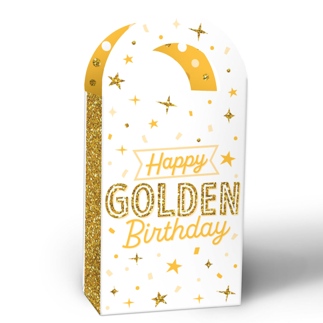 Golden Birthday Paper Favor Bags - 12 Ct