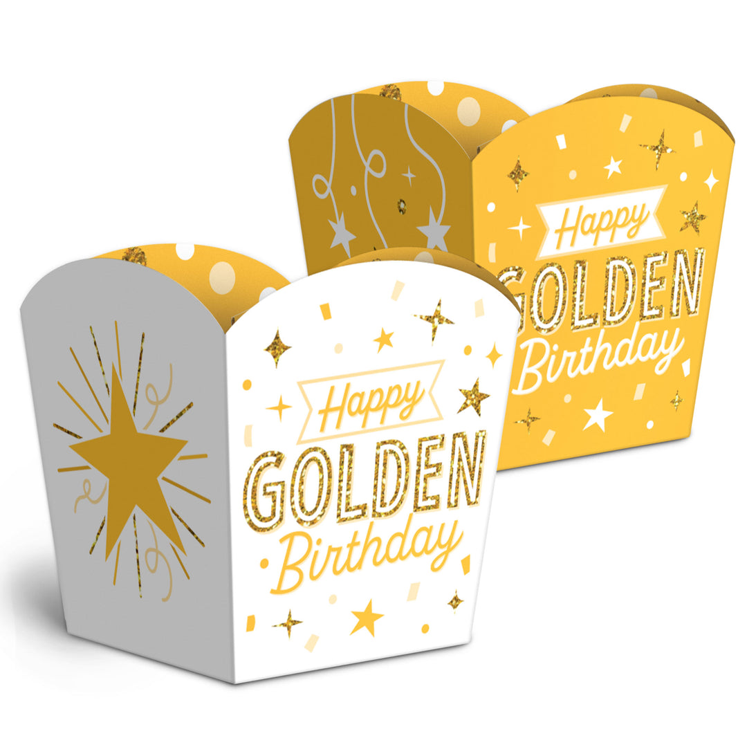 Golden Birthday Treat Boxes - 12 Ct