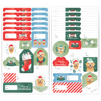 Christmas Dogs To and From Stickers - 12 Sheets