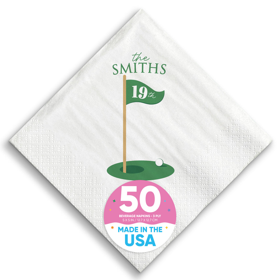Custom Text - Golf Napkins - 50 Ct