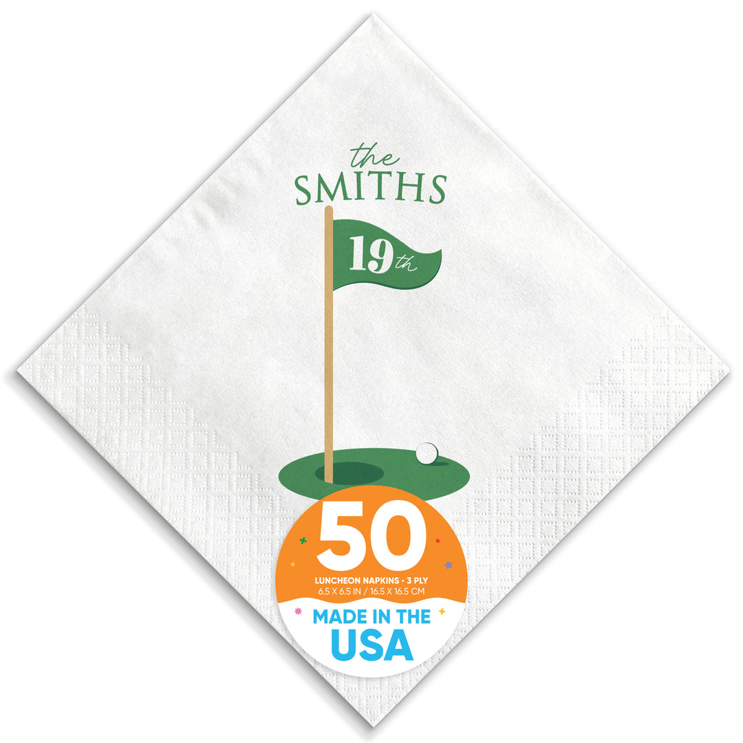 Custom Text - Golf Napkins - 50 Ct