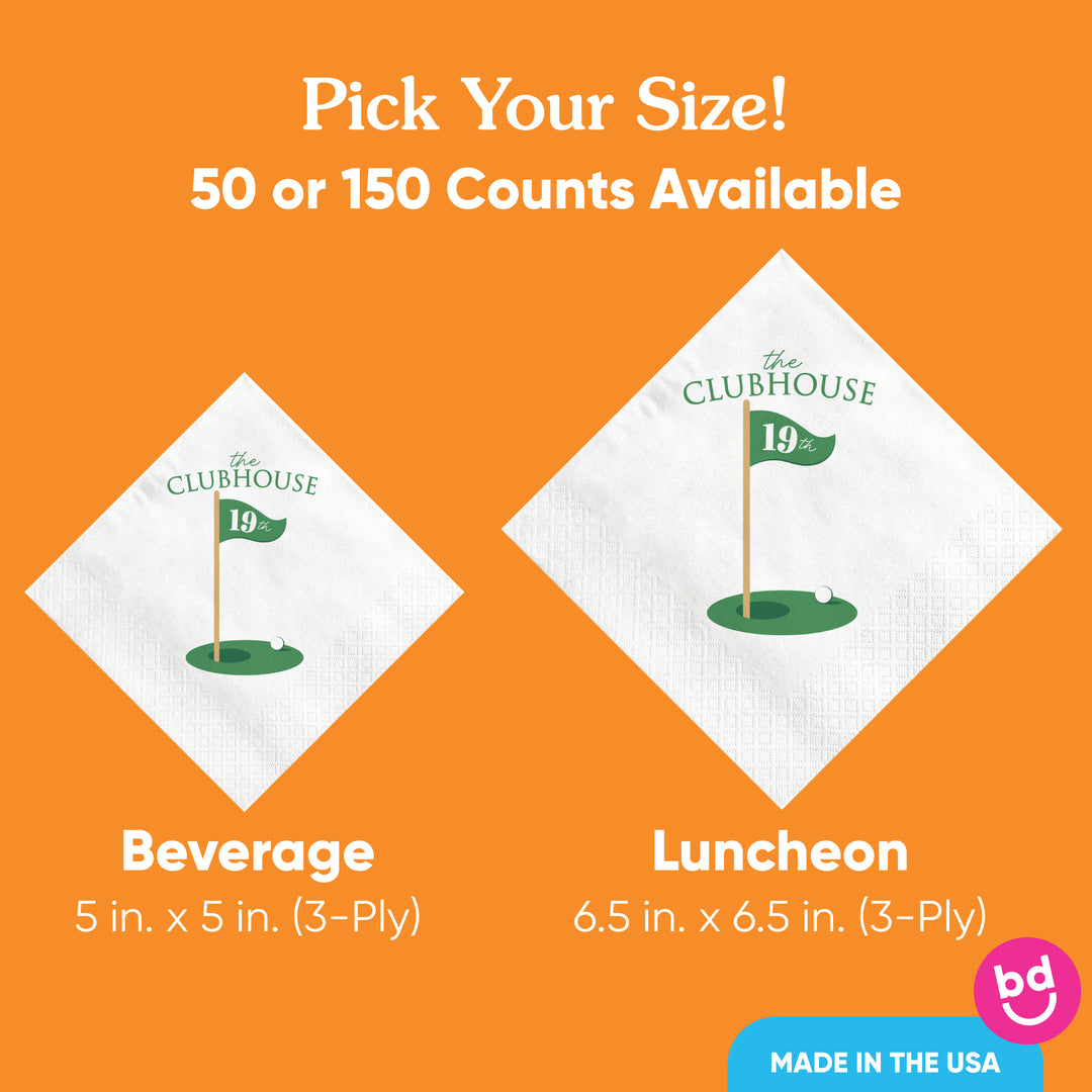 Custom Text - Golf Napkins - 50 Ct