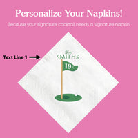 Custom Text - Golf Napkins - 50 Ct