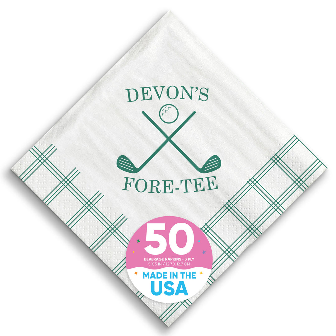 Custom Text Napkins - Golf