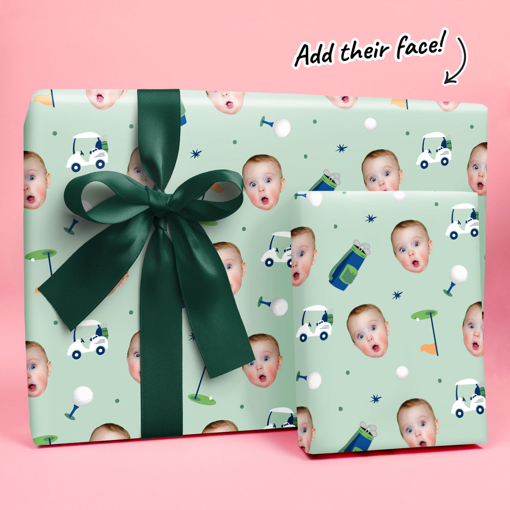 Custom Face Wrapping Paper - Golf