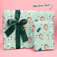 Custom Face Wrapping Paper - Golf