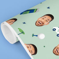 Custom Face Wrapping Paper - Golf