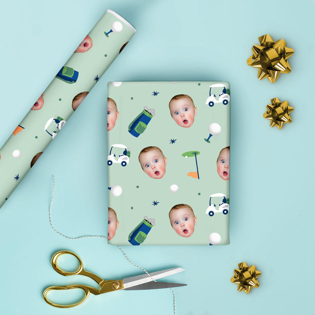 Custom Face Wrapping Paper - Golf