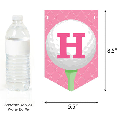 Personalized Golf Girl - Custom Pink Birthday Party Bunting Banner and Decorations - Happy Birthday Custom Name Banner