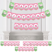 Personalized Golf Girl - Custom Pink Birthday Party Bunting Banner and Decorations - Happy Birthday Custom Name Banner