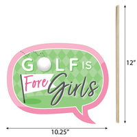 Funny Golf Girl - Pink Birthday Party or Baby Shower Photo Booth Props Kit - 10 Piece
