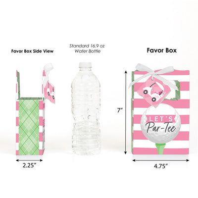 Golf Girl - Pink Birthday Party or Baby Shower Favor Boxes - Set of 12